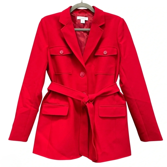 Liz Claiborne Red Belted Blazer Jacket Size 6 NWT - Picture 1 of 3